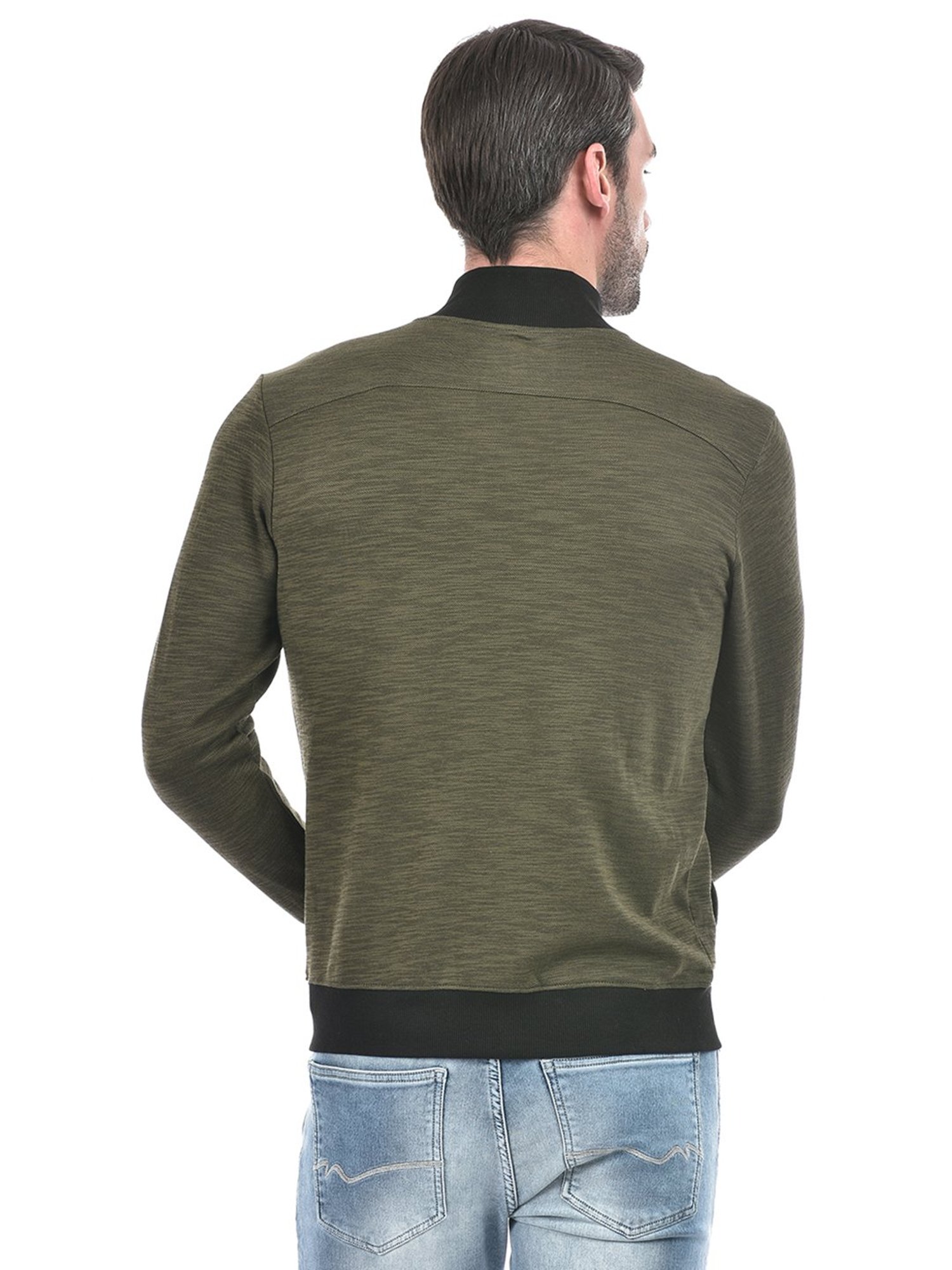 NUMERO UNO Olive Regular Fit Jacket