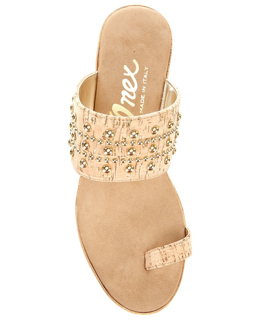 Onex Lin Toe Ring Cork Wedge Sandals