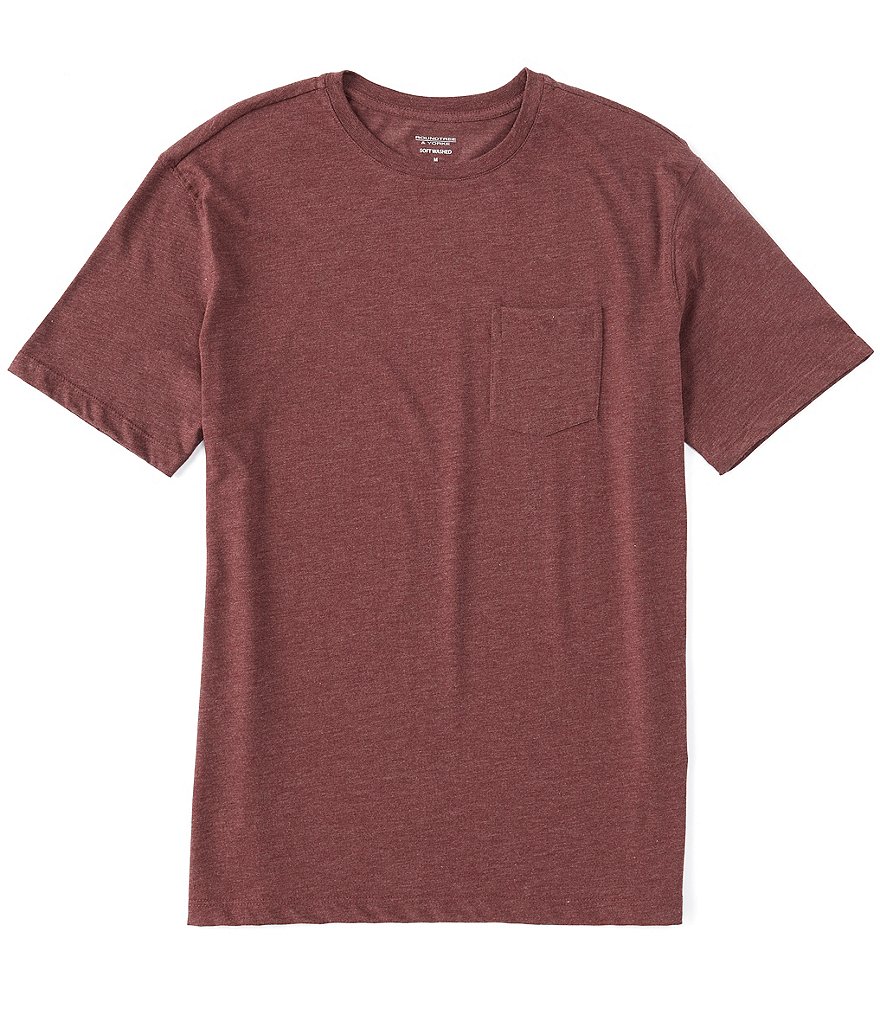 Roundtree & Yorke Soft Washed Short-Sleeve Solid Pocket Crew