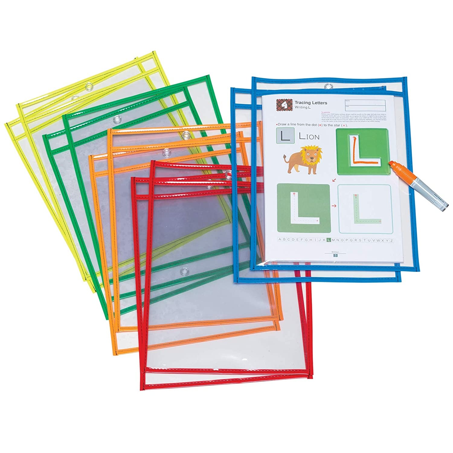 Creativity Street Dry Erase Coloring Pockets, 10-Piece