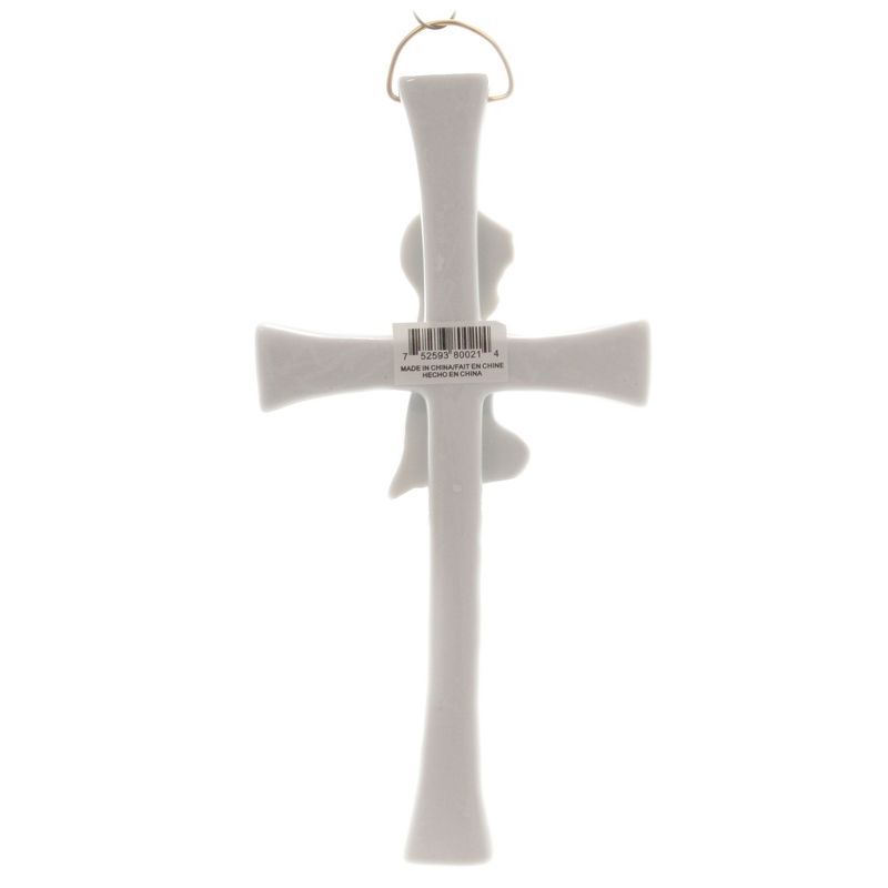 Religious 7.75" Praying Boy On Cross Religious Baptism Wall Decor  -  Decorative Figurines