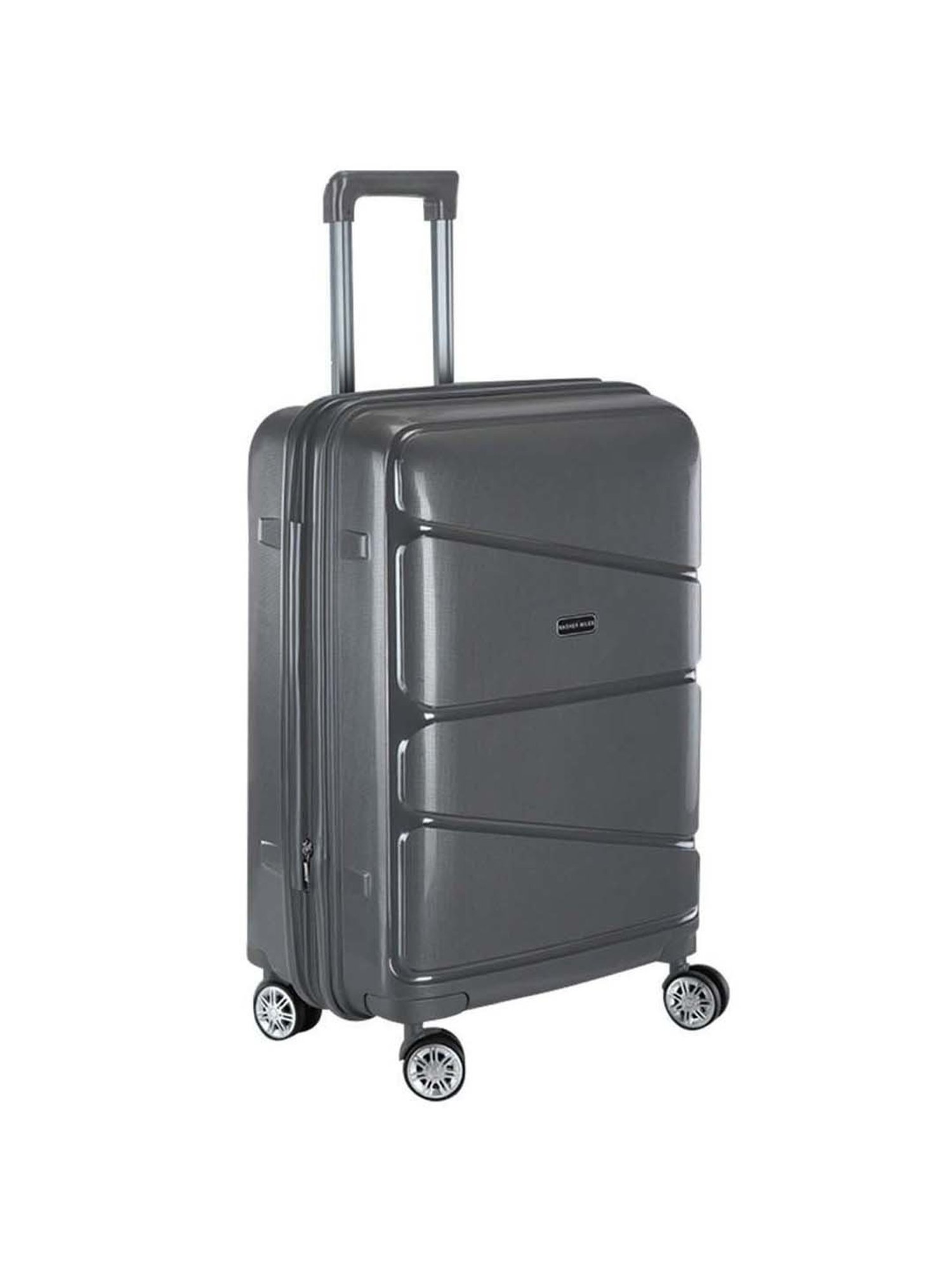 Nasher Miles Warrior Expander Hard-Sided PP Cabin Luggage Bag Dark Grey 20 Inch | 55CM Trolley Bag