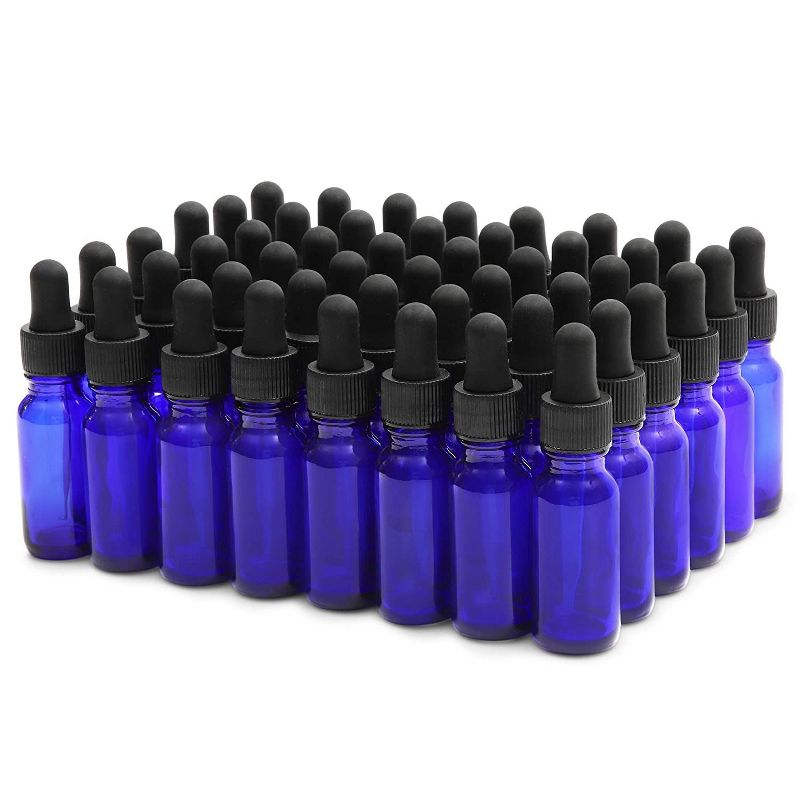 24 Pack 4oz Cobalt Blue Round Glass Bottles with Glass Droppers and 6 Funnels for Essential Oils and Perfumes