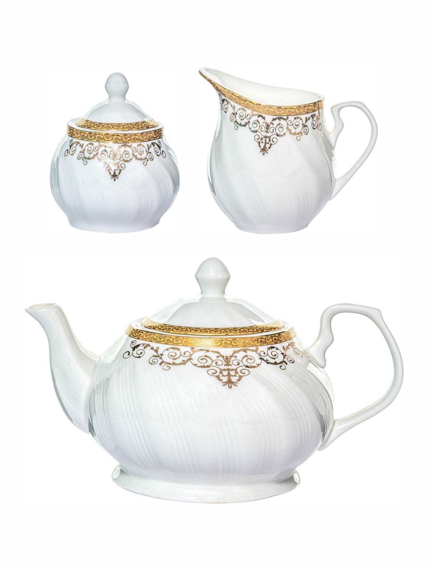 Goodhomes White Bone China 3pcs Serving Tea Set
