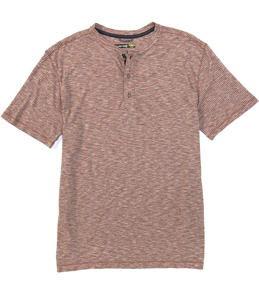 Solaris Big & Tall Short-Sleeve Striated Yarn Henley