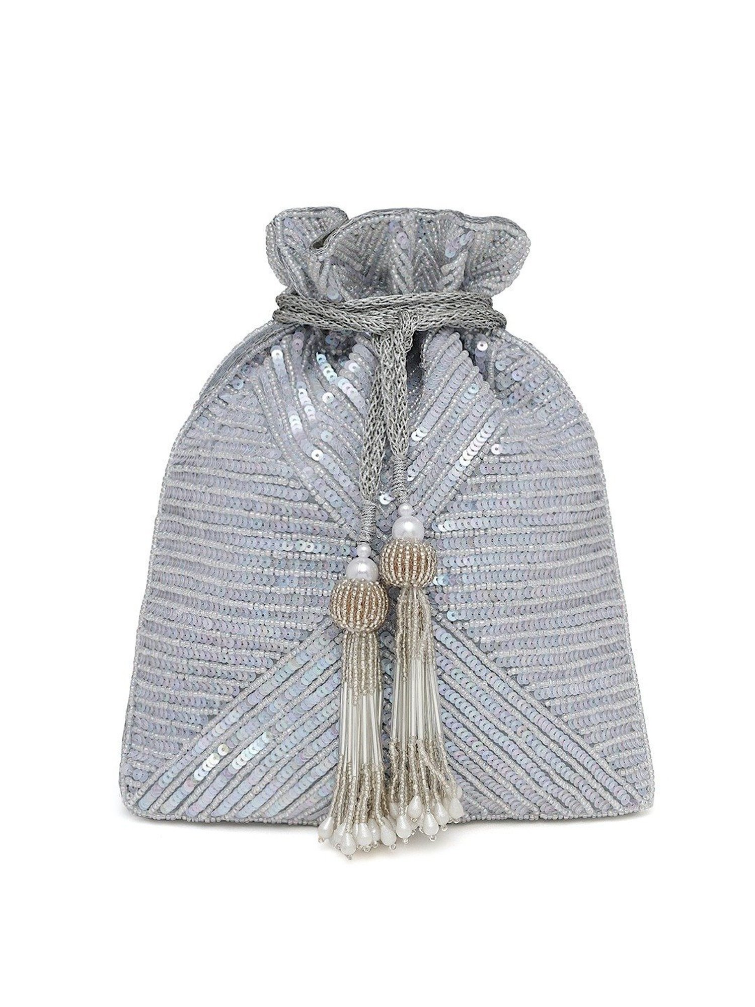 Tarini Nirula Grey Embellished Small Potli