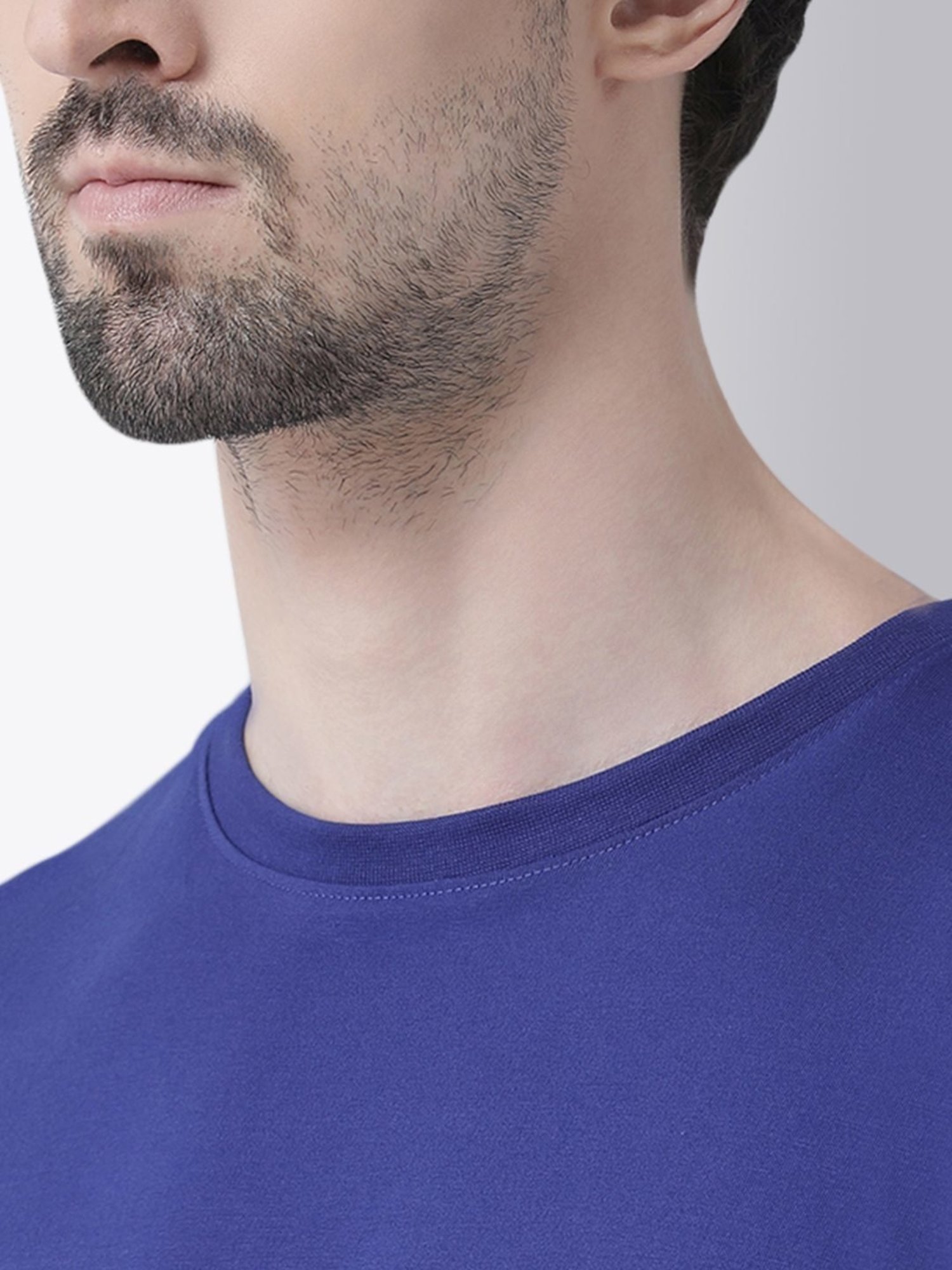 Friskers Blue Cotton Slim Fit Printed T-Shirt