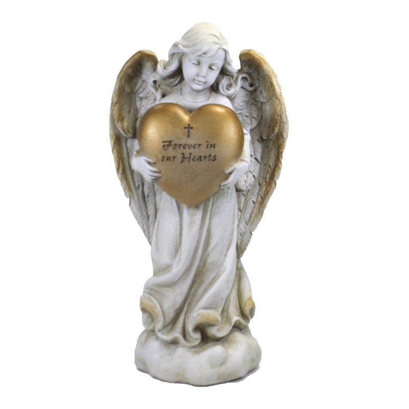 Home & Garden 12.0" Memorial Heart Angel Forever In Hearts Roman, Inc  -  Outdoor Sculptures And Statues