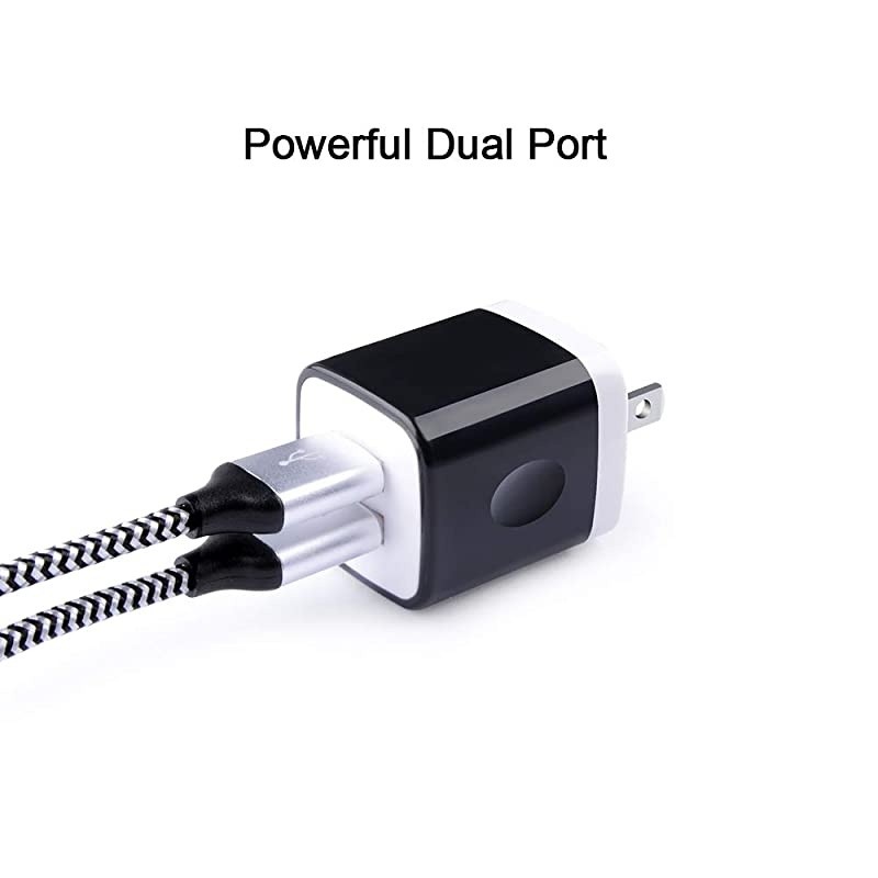 Braided USB C Cable 21A Wall Charger Adapter Block Plug with 2Pack 6FT Long Type C Charger Cable Cord Replacement for Samsung Galaxy Note 10 S10e MacBookLG V30 V40 Stylo 4 5 G7 Thinq