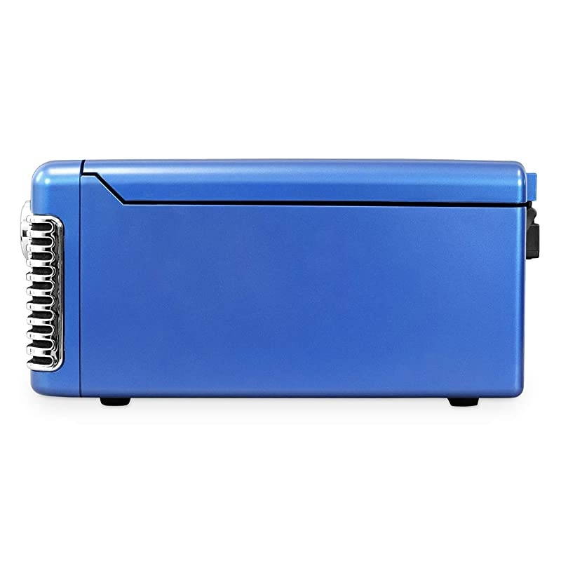 Retro Record Player with Bluetooth and 3-Speed Turntable (Blue)