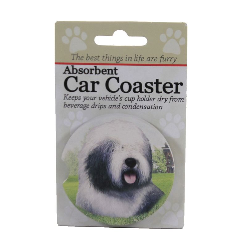 Car Coaster 2.5" Old English Sheepdog Coaster Absorbant E & S Pet  -  Coasters