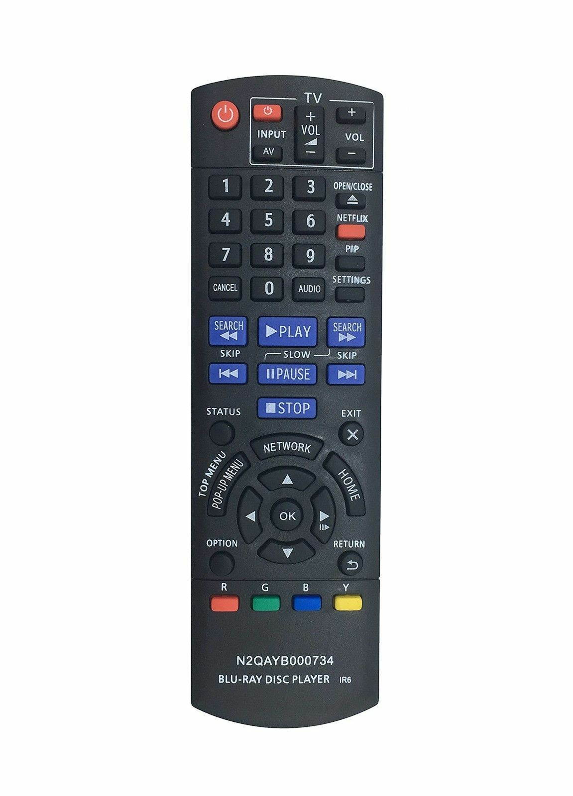 New Replaced N2QAYB000734 Remote for Panasonic Blu-Ray Player DMP-BD87 DMP-BD77 DMP-BD871