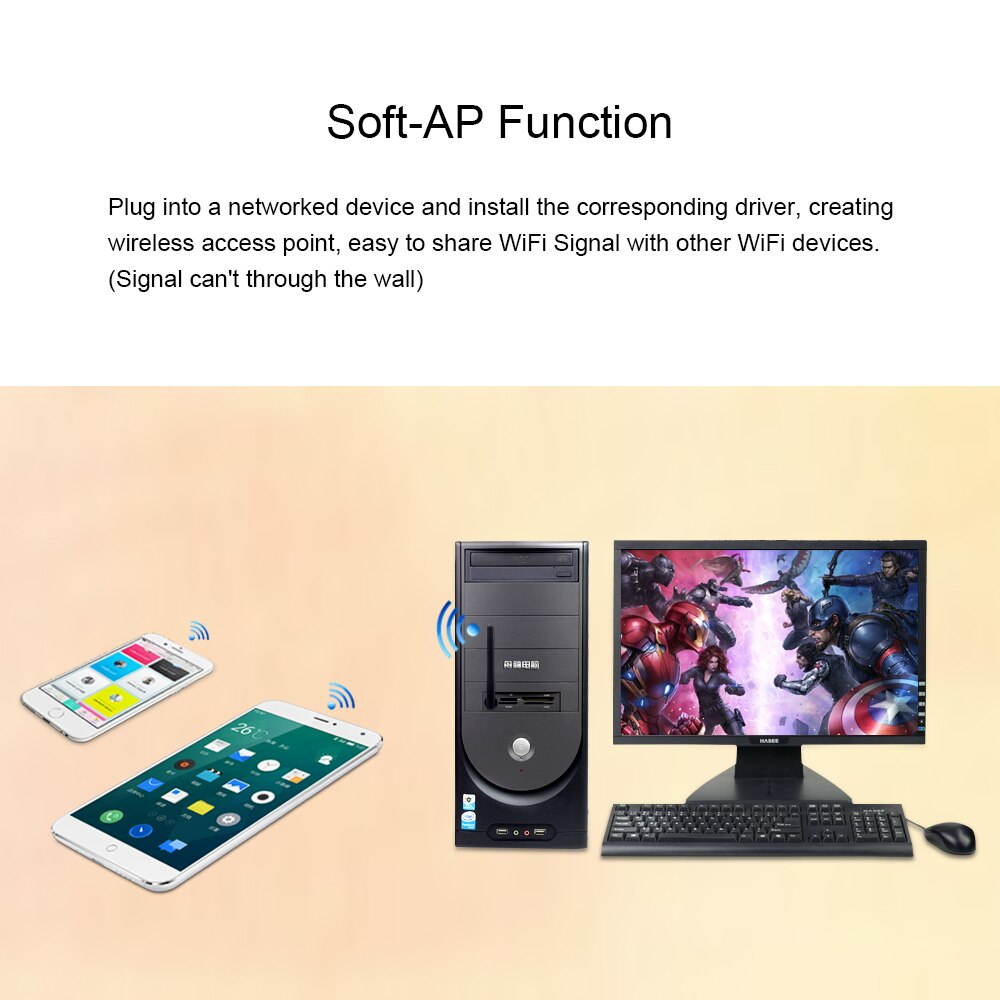 1 pcs 150Mbps Ralink RT5370 Wireless Network Card Mini USB 2.0 WiFi Adapter Antenna PC LAN Wi Fi Receiver Dongle 802.11 b/g/n