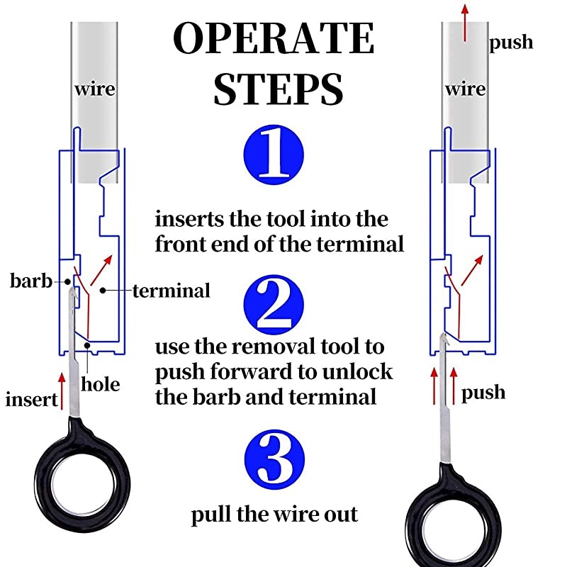 70 Pcs Terminal Removal Key Tool  Terminal Pin Extractor Puller Repair Remover Key Tools for Most Connector Terminal