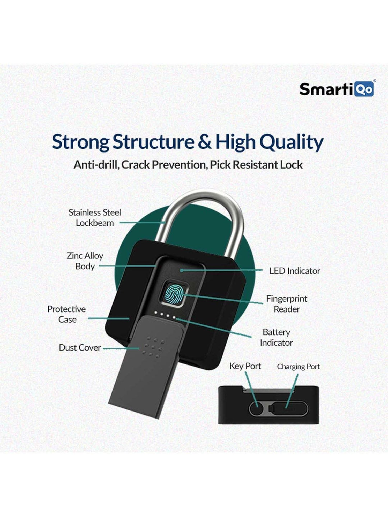 SmartiQo Fingerprint Padlock