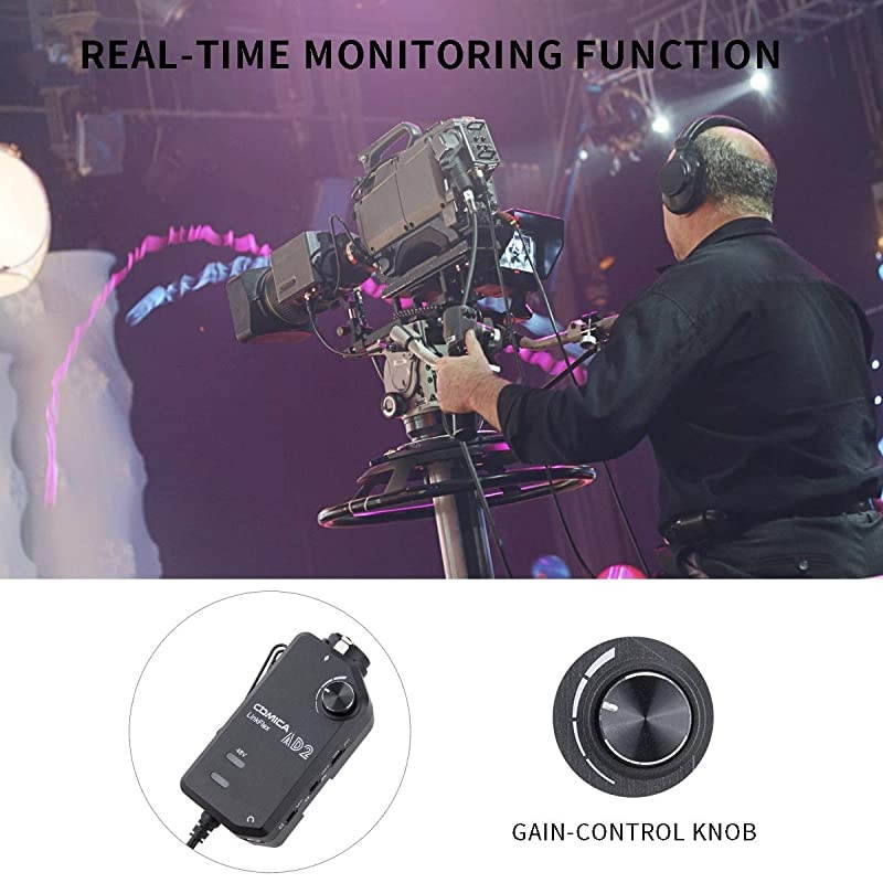 LINKFLEXAD2 XLR 635mm Microphone Preamp with 48V Phantom Power Real Time Monitor XLRGuitar Interface Adaptor for iPhone iPadMacPC Android Device and DSLR Cameras