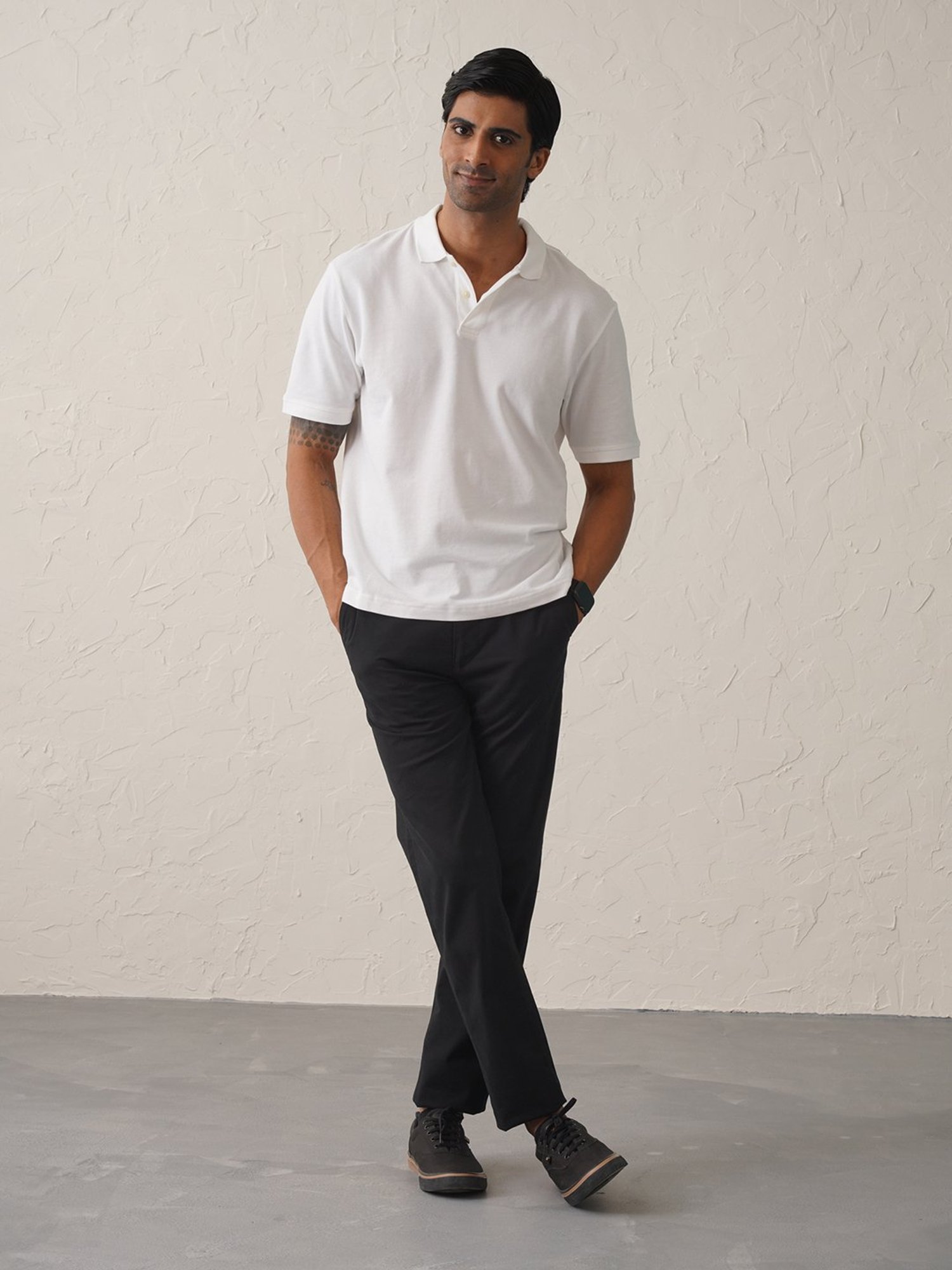 MinusOne Black Regular Fit Chinos