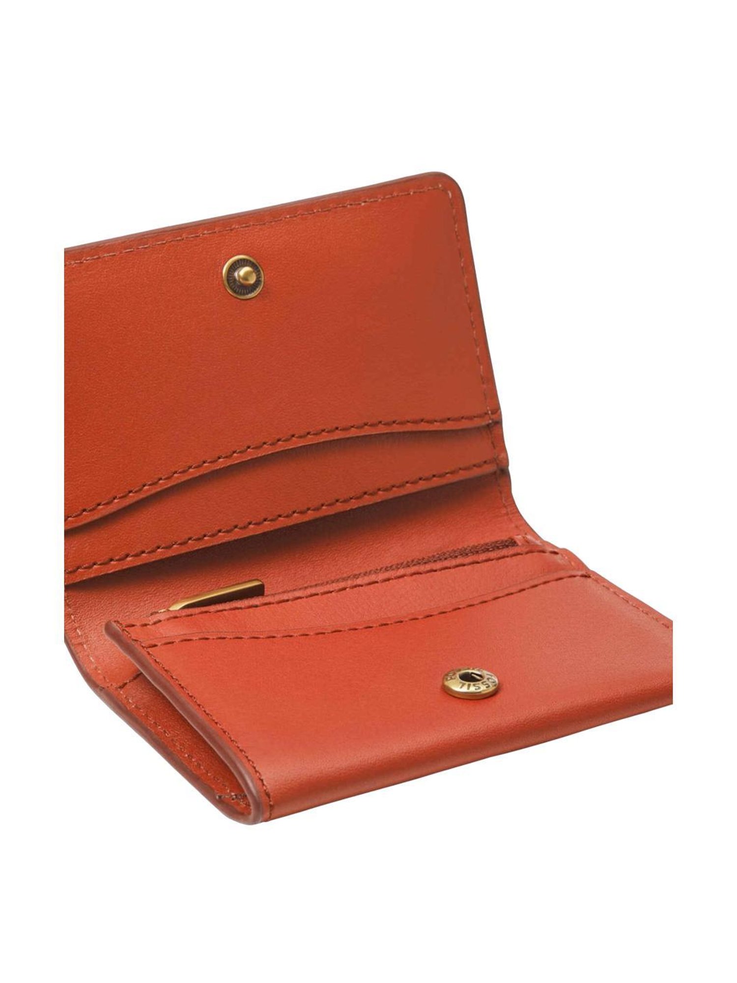 Fossil Orange Solid Bi-Fold Wallet