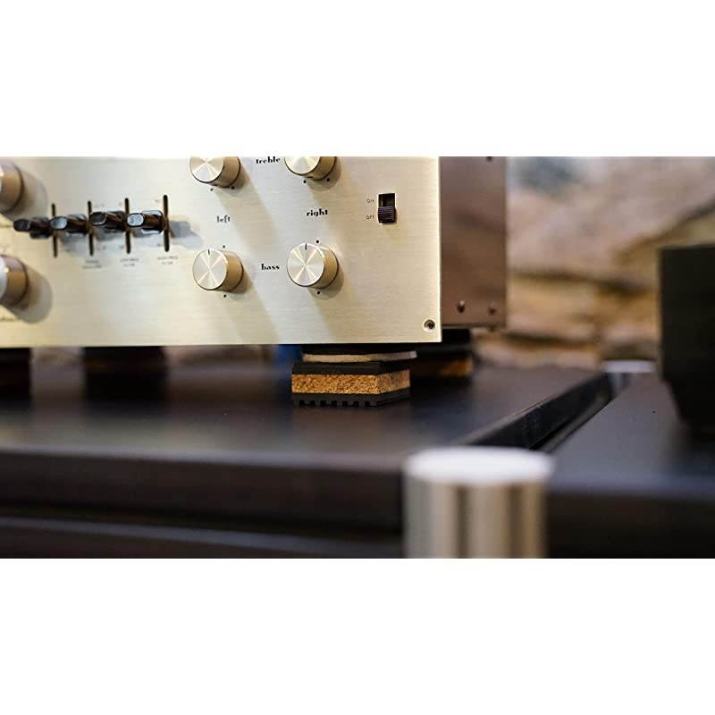 Sound Isolation Pads. Cork Pads for Speakers to Improve Sound and Reduce Vibration (1" Pack of 8)