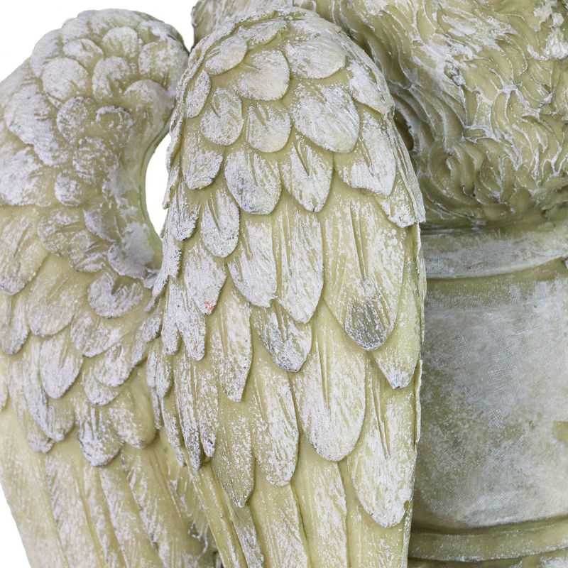 10.43" Resin Cat Angel Garden Statue Gray - Exhart