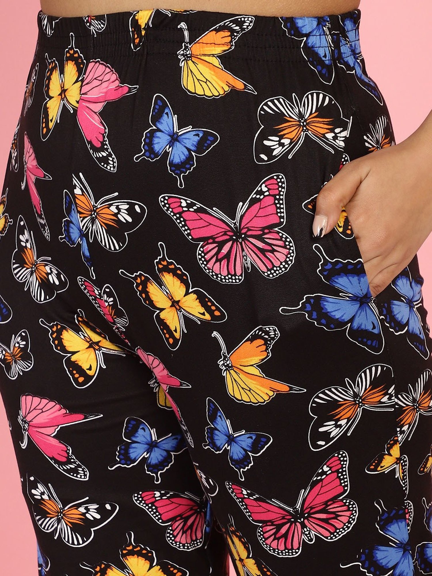 Gracit Black Cotton Printed Top With Pyjamas