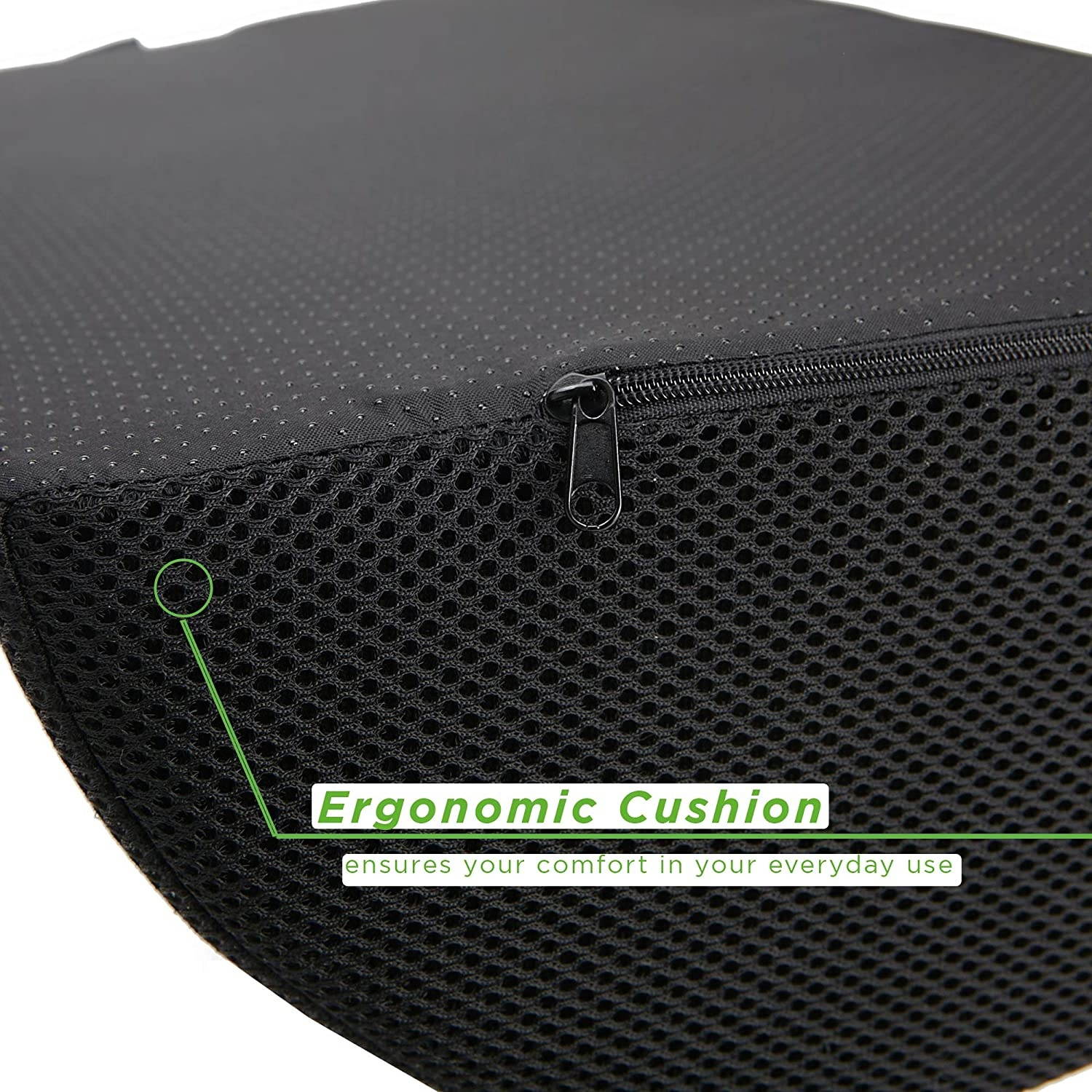 Mind Reader FTFOAM-BLK Rest, Ergonomic Foot, Pressure Relief for Comfort, Back, and Body, Foam Cushion, Black