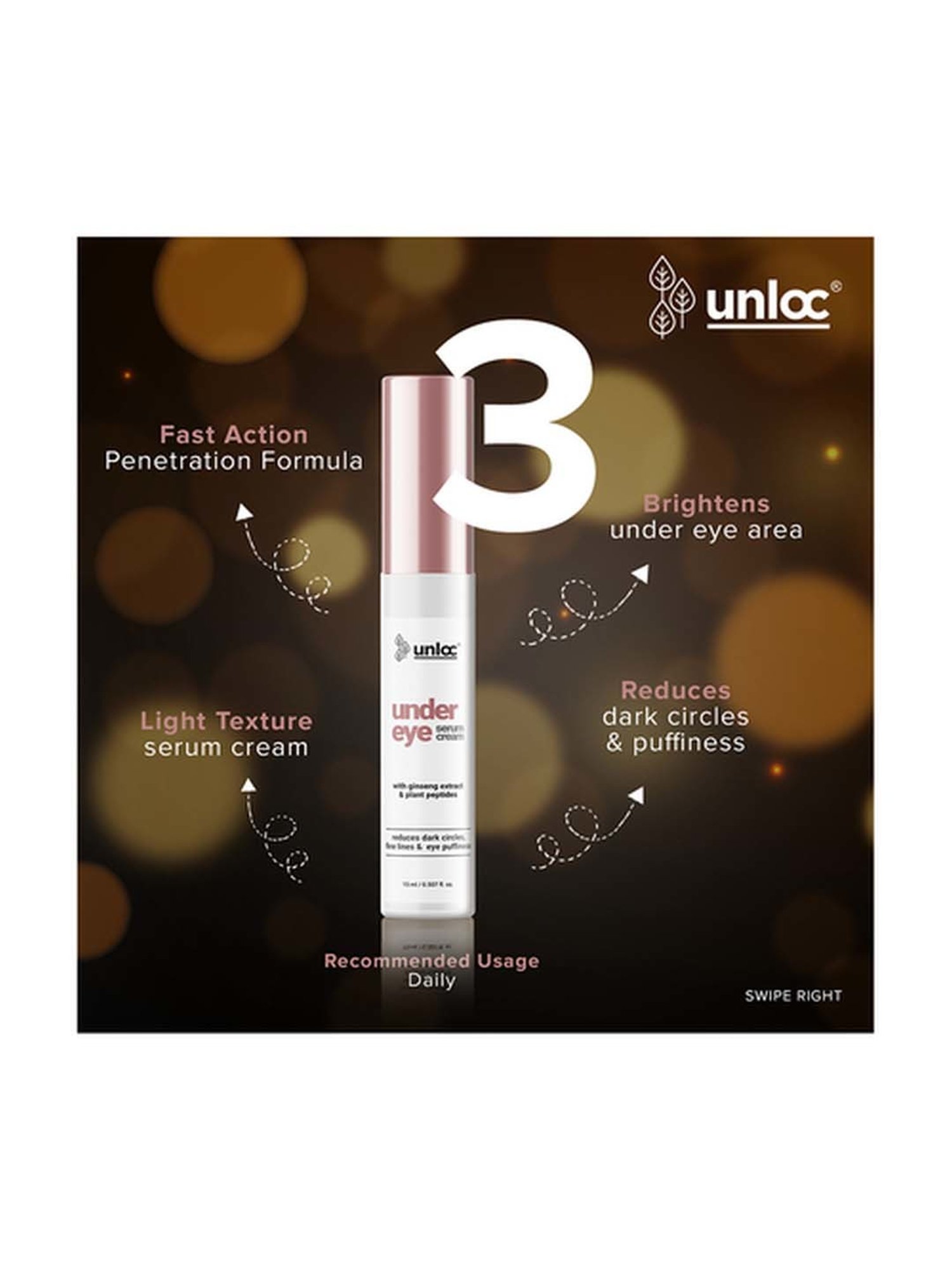 Unloc Mixify Under Eye Serum Cream Roll-On - 15 ml