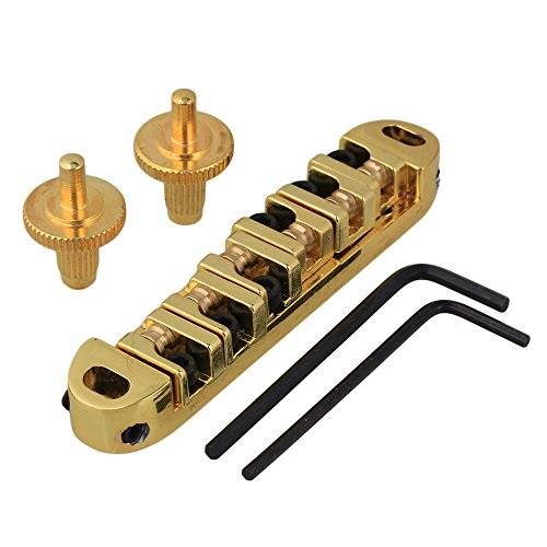 bqlzr roller saddle bridge with posts and spanner for electric guitar golden
