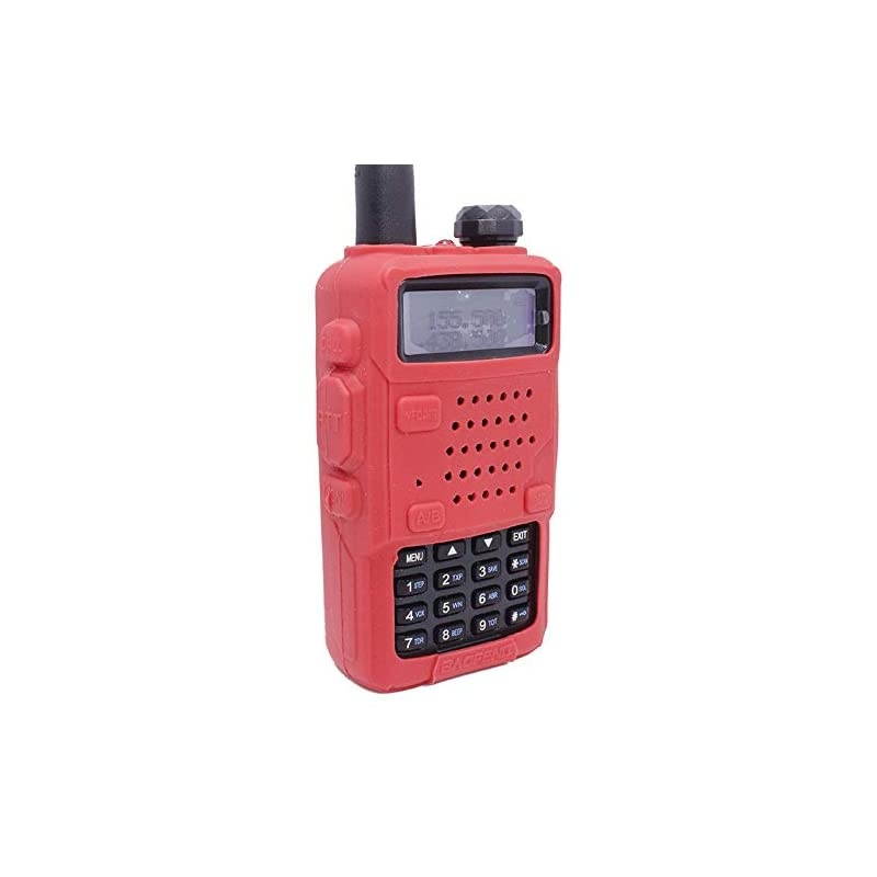 5pcs Handheld Soft Rubber Case Portable Silicone Cover Shell for  UV-5R Series Two Way Radios Walkie Talkie (Red)