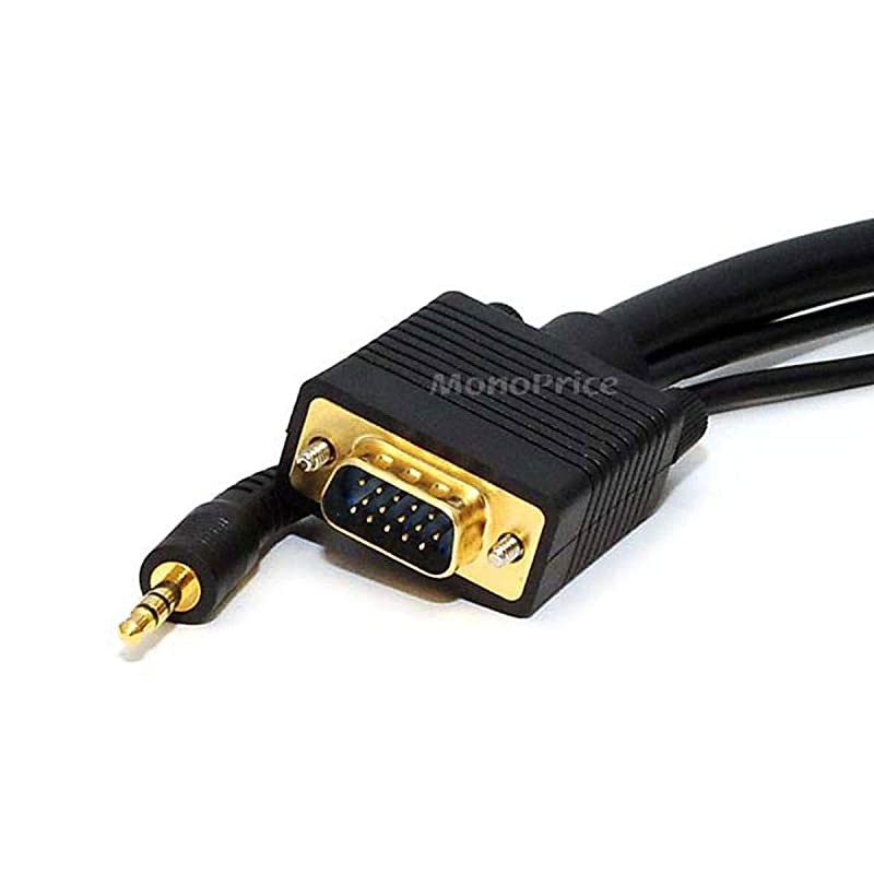 3ft Super VGA HD15 MM Cable wStereo Audio and Triple Shielding Gold Plated