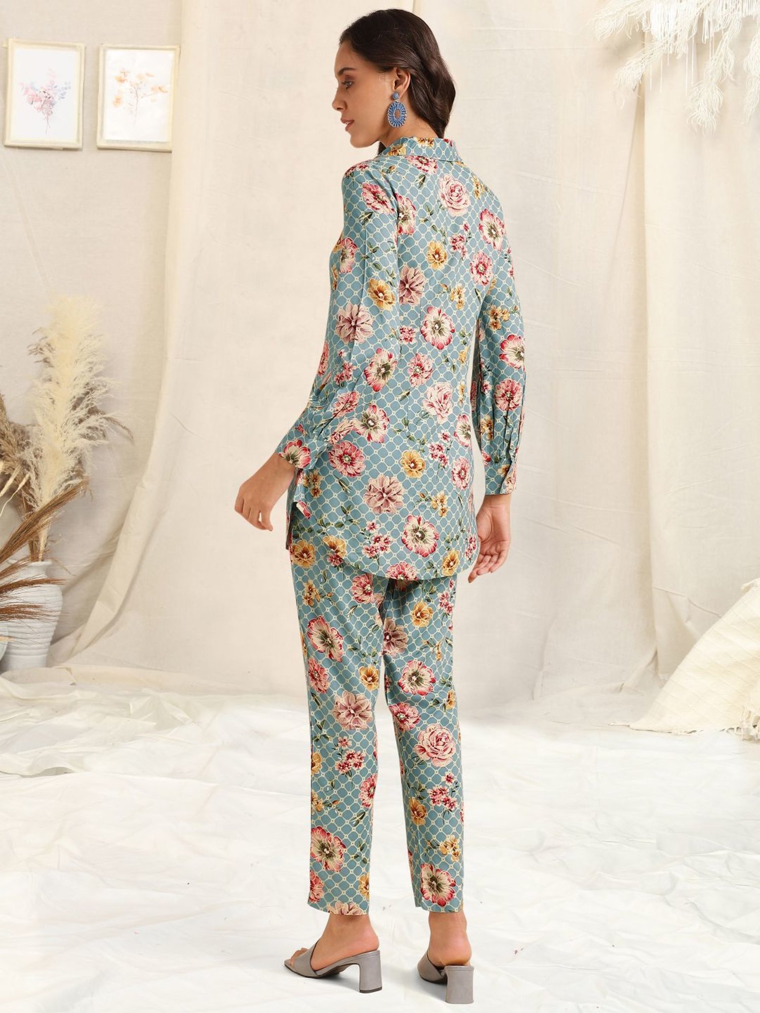 MIRCHI FASHION Blue Printed Shirt Pant Set