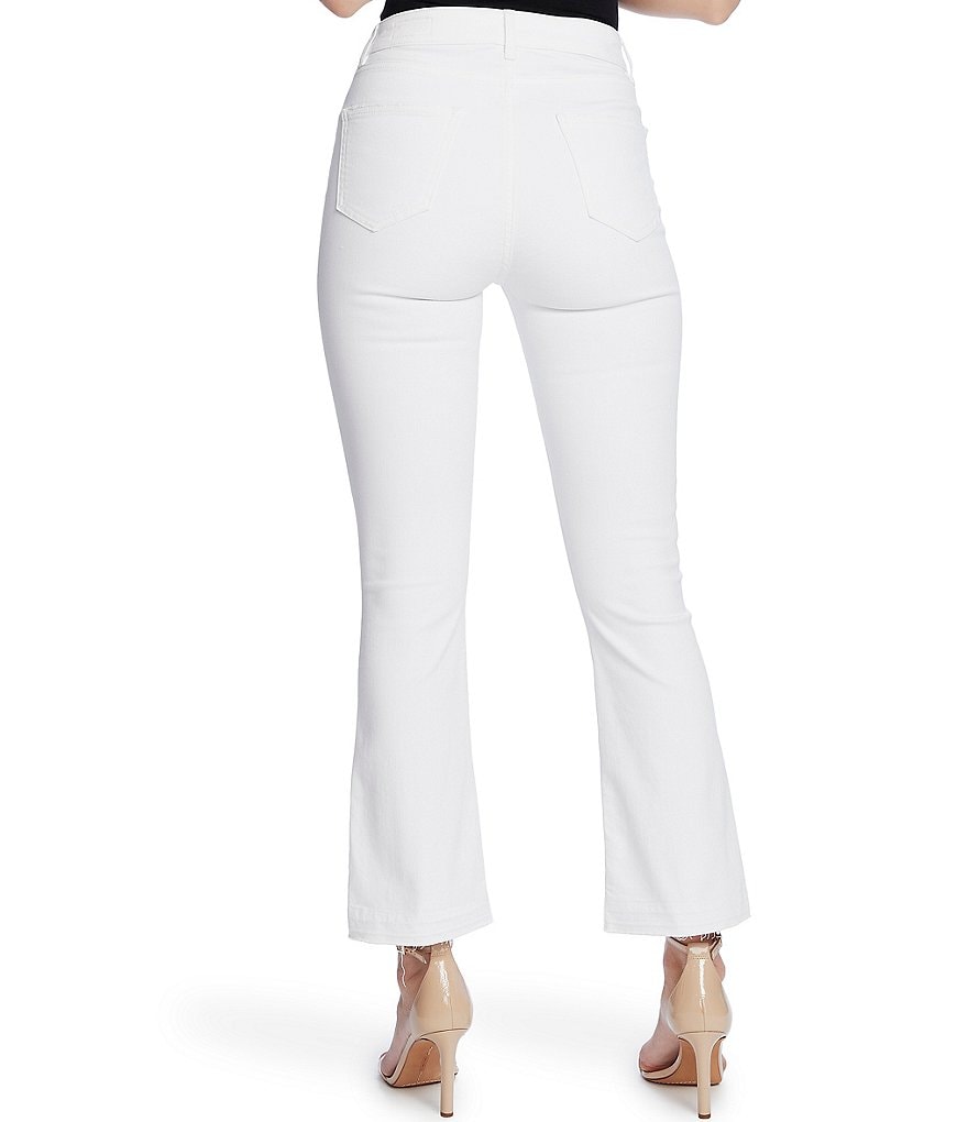 CeCe High Rise Button Fly Straight Leg Flared Ankle Jeans