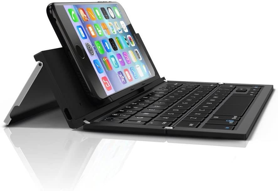 ZAGG Foldable Wireless Pocket Keyboard Universal for Smartphones, Small Tablets and Apple Devices - Black