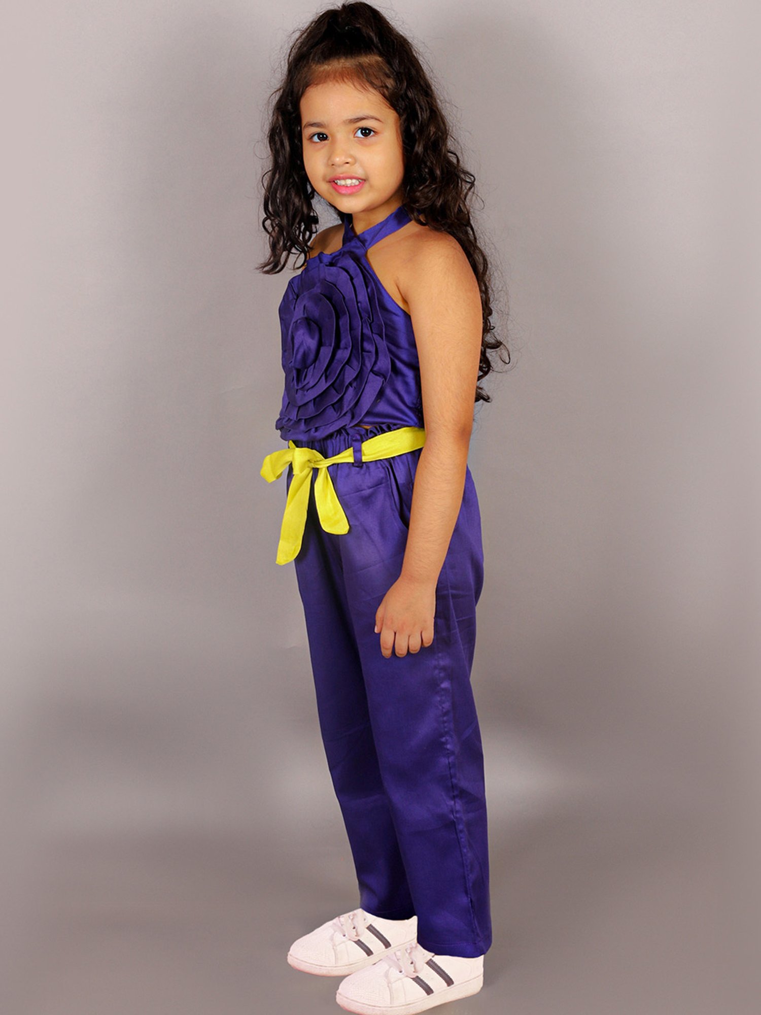 Lil Drama Kids Purple Solid Top with Pants