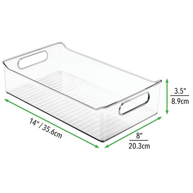 Lakeside Large Clear Plastic Storage Bins for the Kitchen and Home - Set of 3