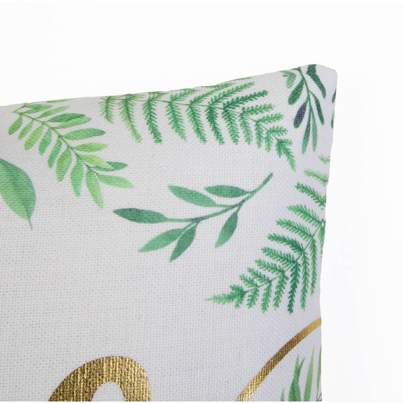 3pk Becca & Harris "Home" Botanical Pillow Set White/Green - Décor Therapy