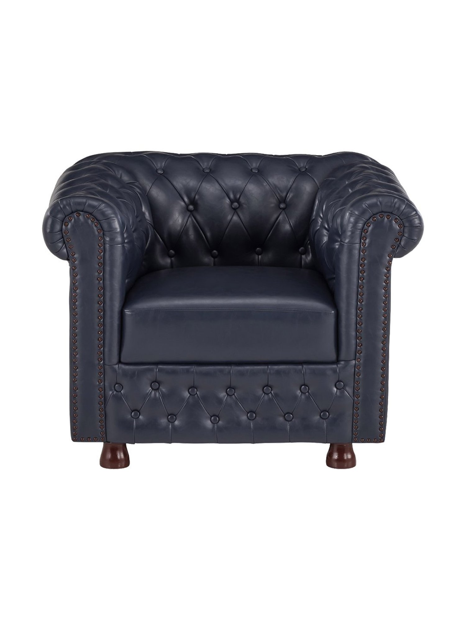 Durian Berry Black Premium Leatherette 2 Seater Sofa