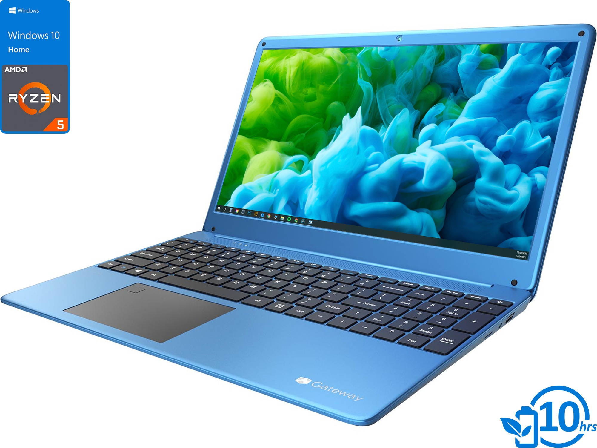 Gateway Ultra Slim Notebook, 15.6" IPS FHD Display, AMD Ryzen 5 3450U Upto 3.5GHz, 8GB RAM, 256GB SSD, Vega 8, HDMI, Card Reader, Wi-Fi, Bluetooth, Windows 10 Home (GWTN156-4BL)