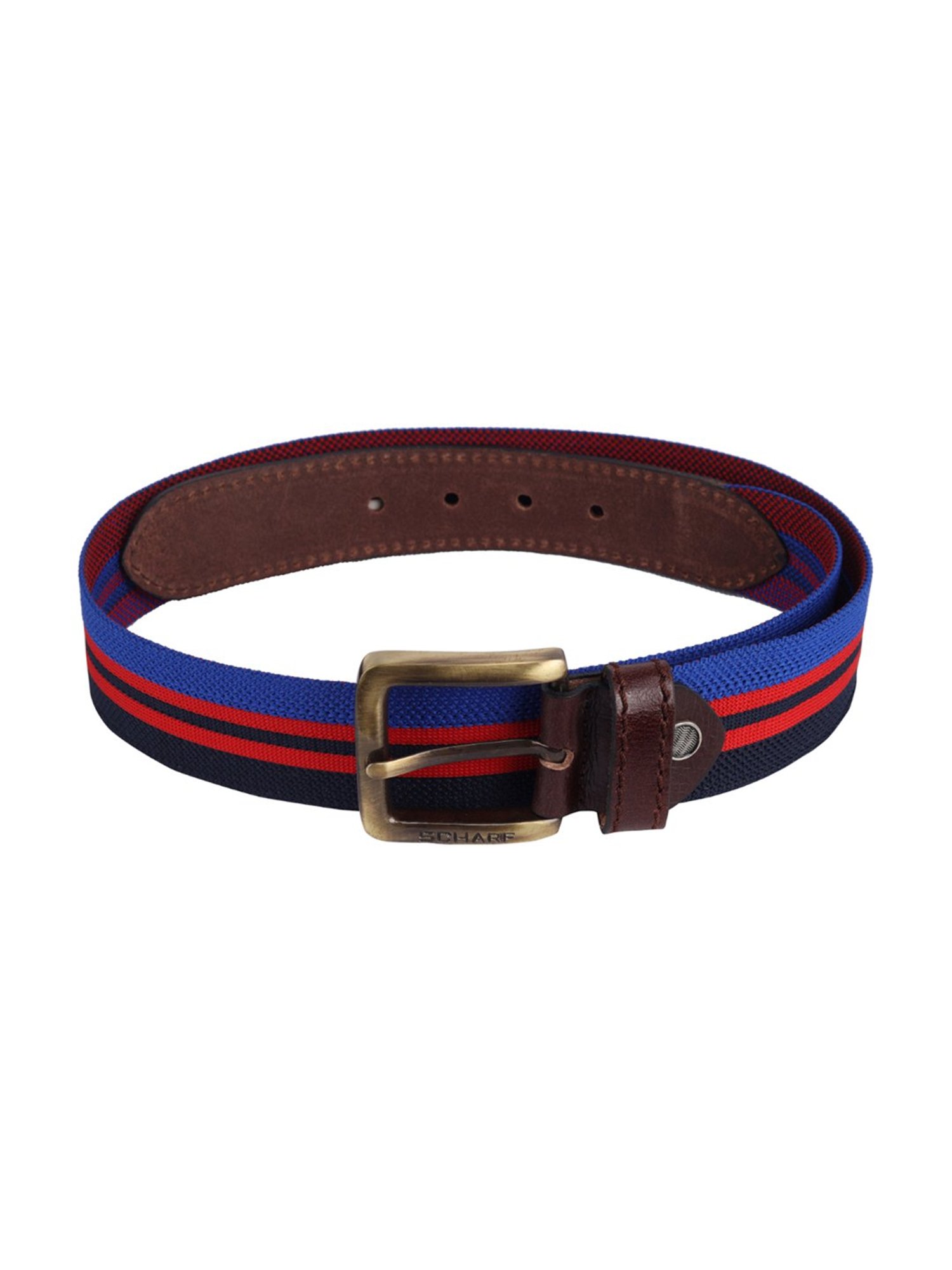 SCHARF Multicolor Twister Canvas Leather Casual Belt for Men