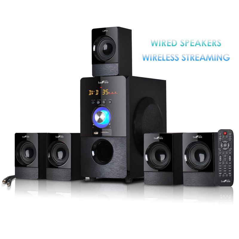 beFree Sound 5.1 Channel Bluetooth Surround Sound Speaker System in Black