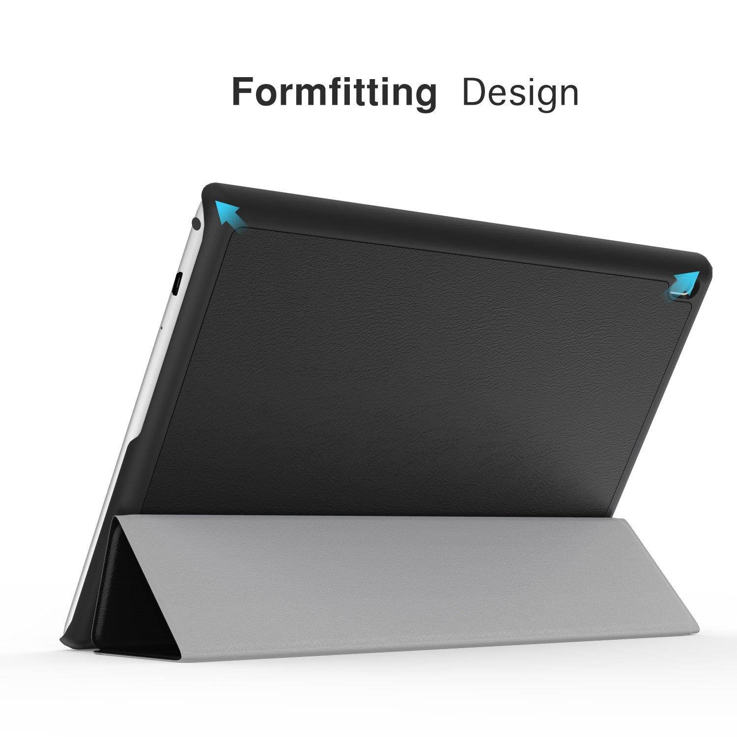 MoKo Case for Lenovo Tab 4 10" Case - Ultra Compact Protection Slim Lightweight Smart Shell Stand Cover Case with Auto Wake/Sleep for Lenovo Tab 4 10 Inch HD Tablet 2017 Release, Black