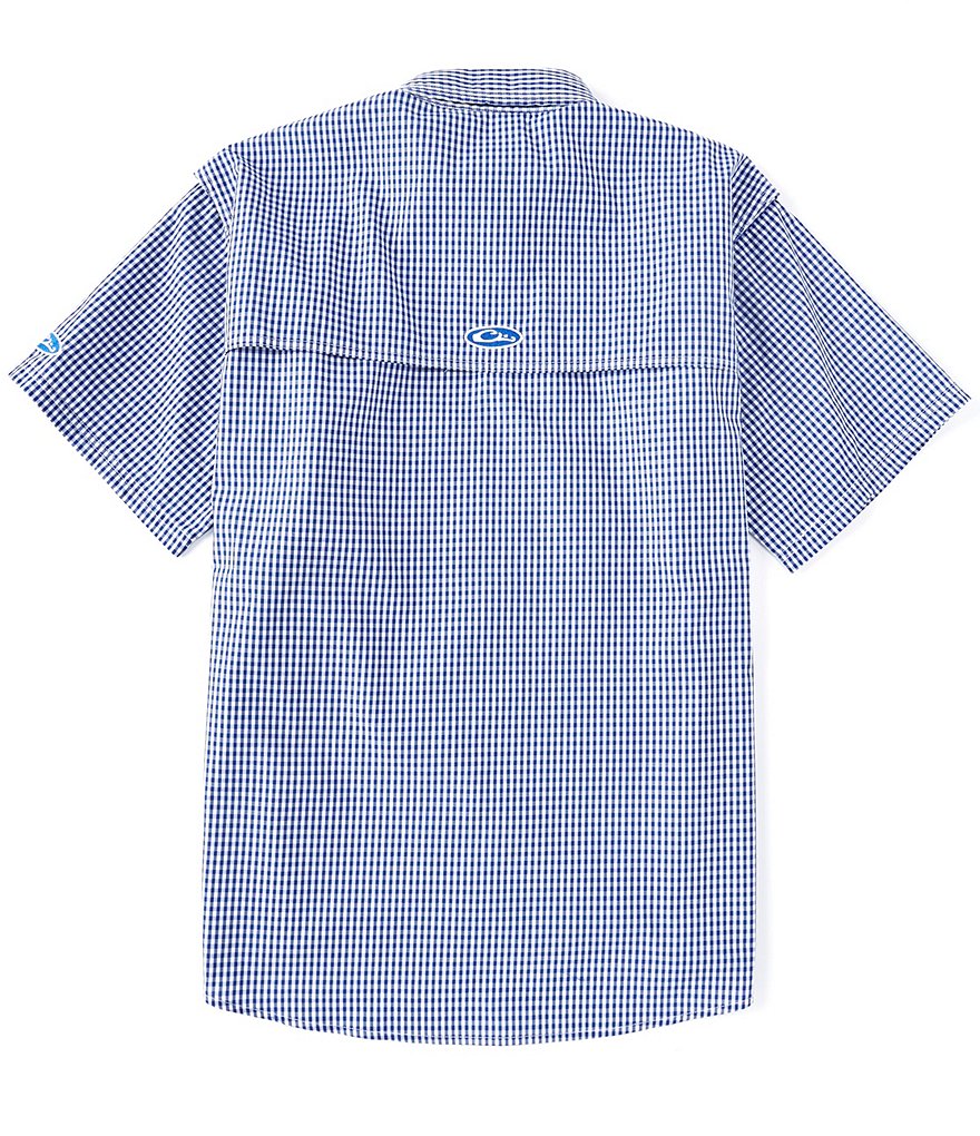 Drake Game Day Plaid Performance Short-Sleeve Woven Shirt