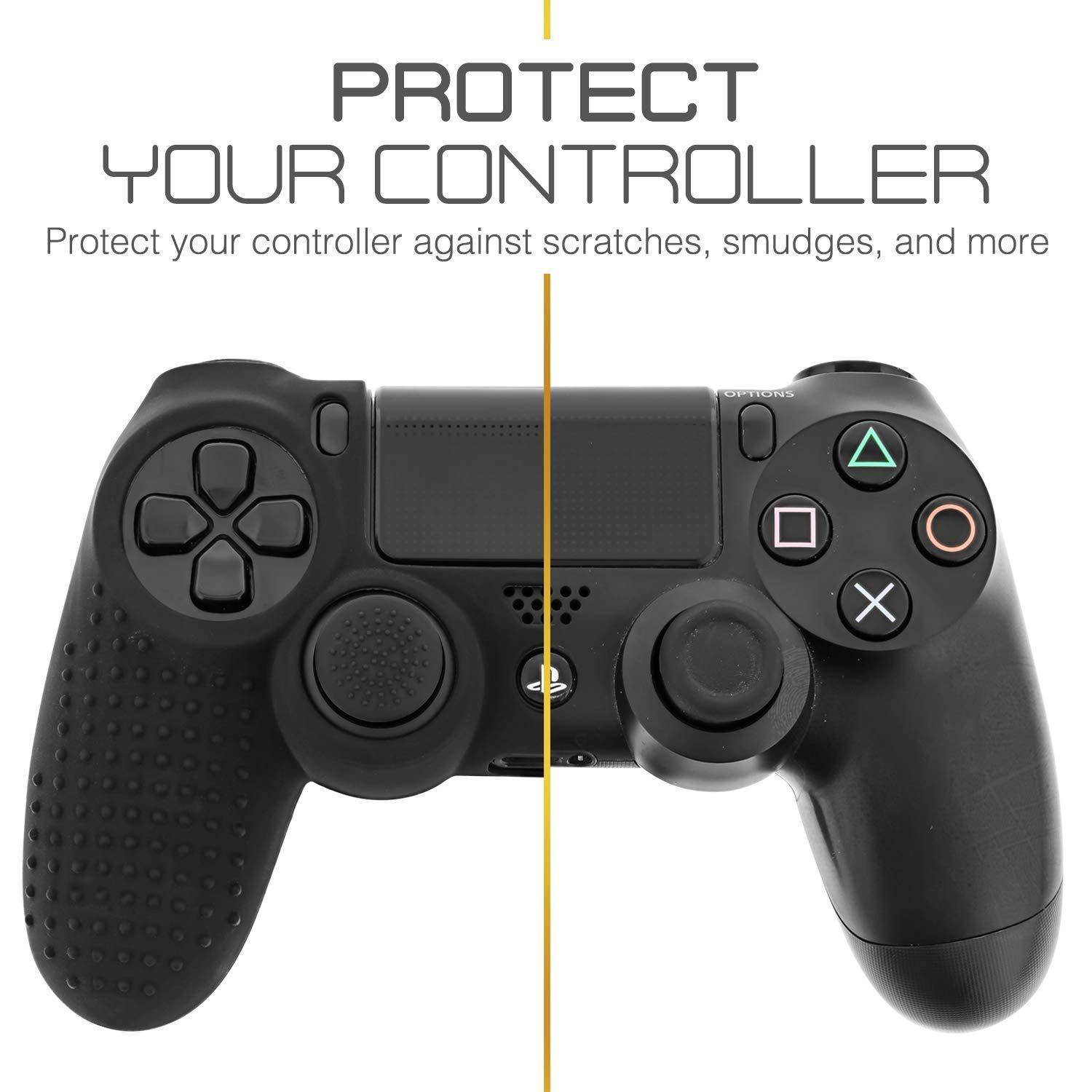 fosmon ps4 controller dualshock 4 skin grip anti-slip silicone cover protector case for sony ps4/ps4 slim/ps4 pro controller wi