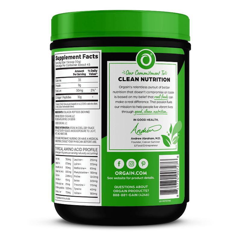 Orgain Collagen Peptide Powder - 16oz