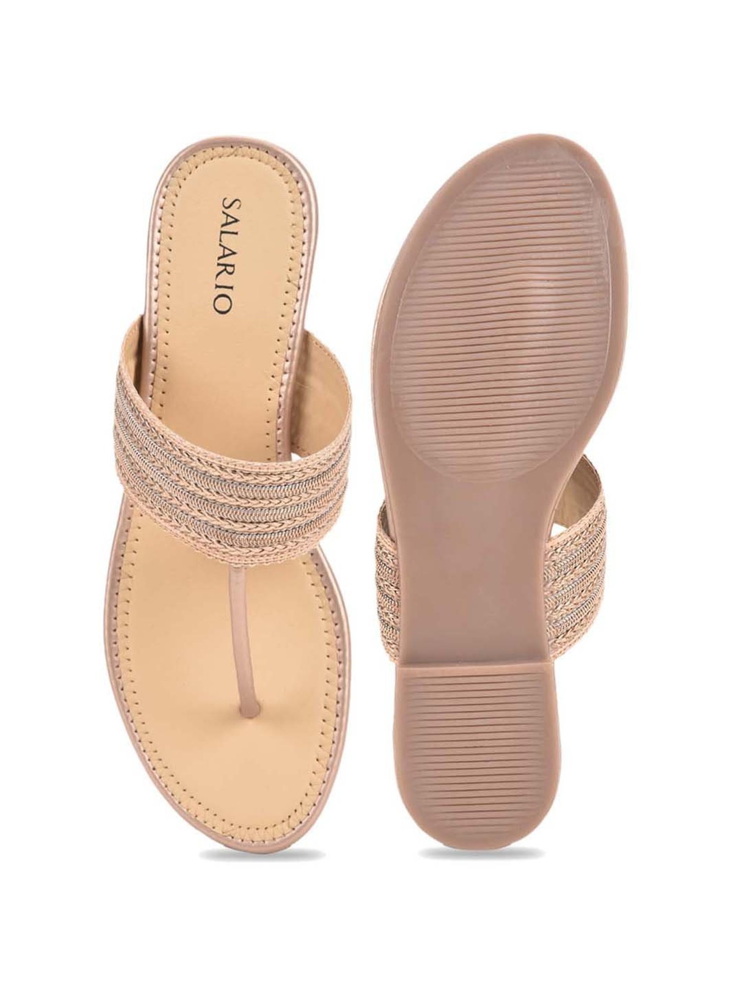 Salario Women's Beige Thong Sandals