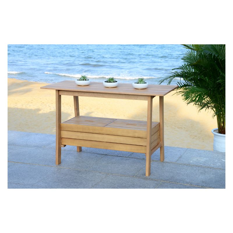 Bertie Tea Trolley - Teak - Safavieh