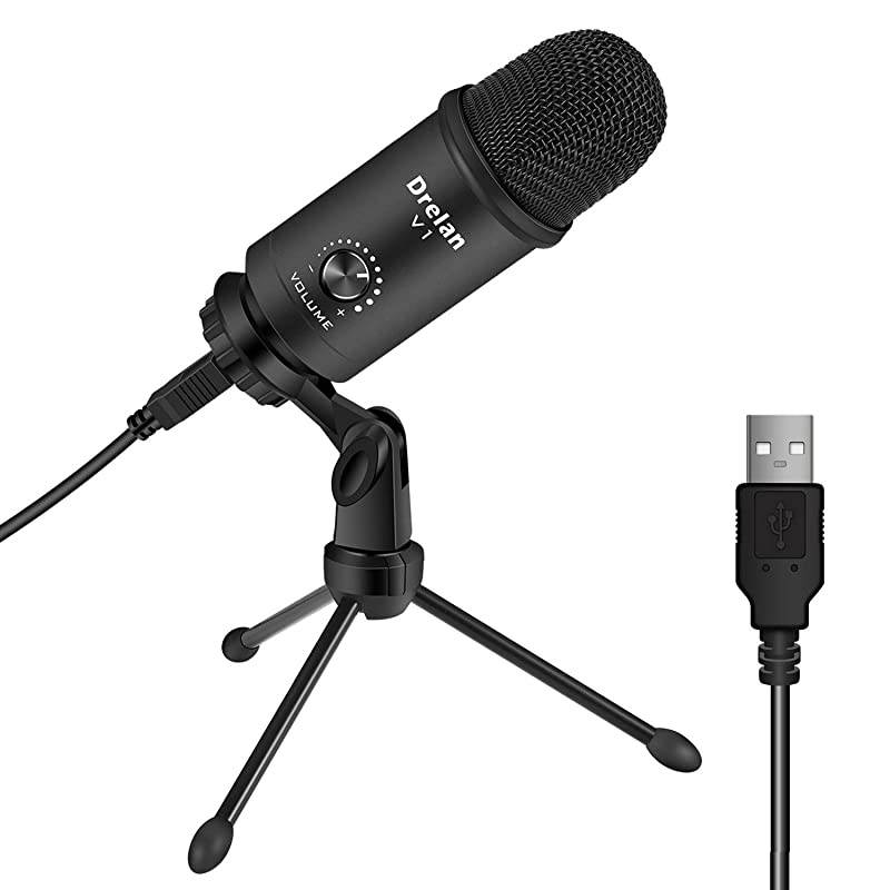 Microphone, Condenser Desktop Computer Mic 192KHZ/24BIT Plug & Play with Professional Sound Chipset, for PC Voice Recording,Podcasting,Skype,YouTube,Games,Google Voice Search