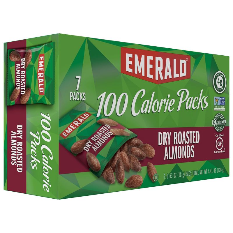 Emerald Dry Roasted Almonds 100 Calorie - 4.41oz/7ct
