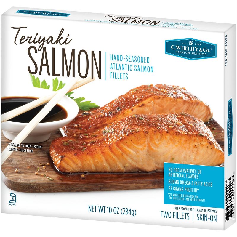 C. Wirthy & Co. Teriyaki Hand-Seasoned Atlantic Salmon Fillets - Frozen - 10oz