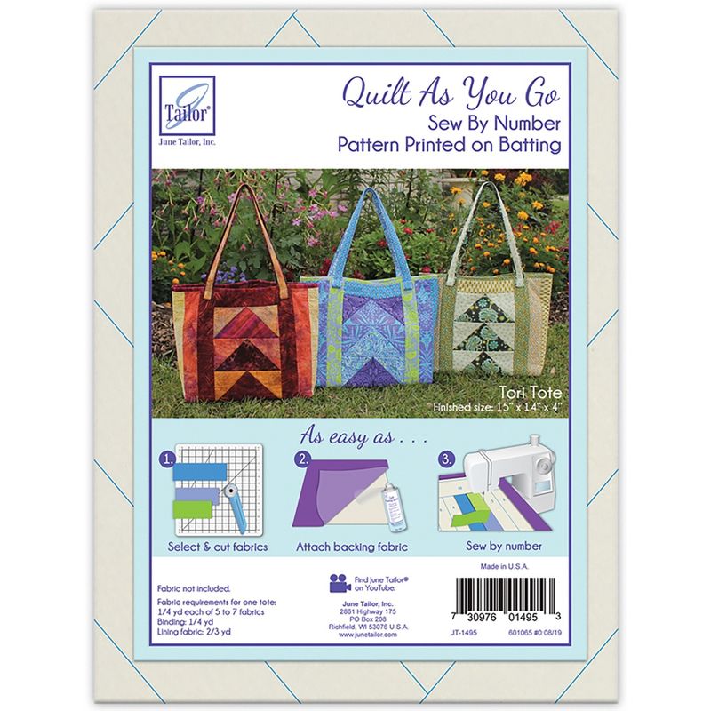 June Tailor Quilt As You Go Tote Bag-Tori 15"X14"X14"